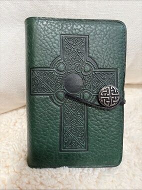 Oberon Design Celtic Cross Embossed Leather Journal Cover